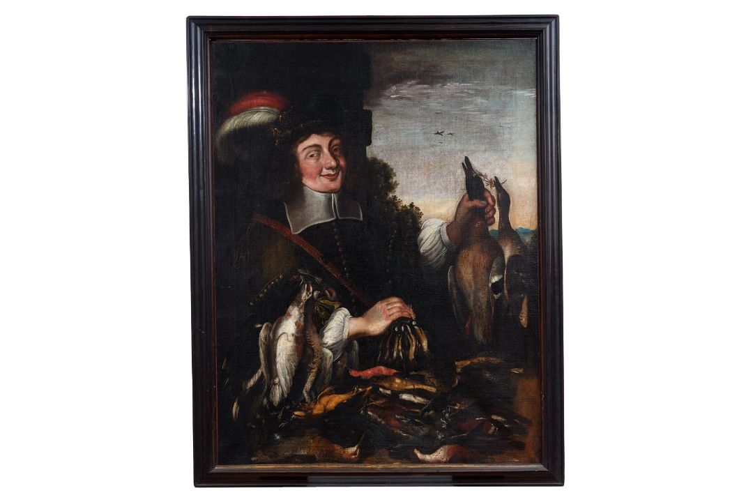Jagdstillleben mit Jäger und Federwild