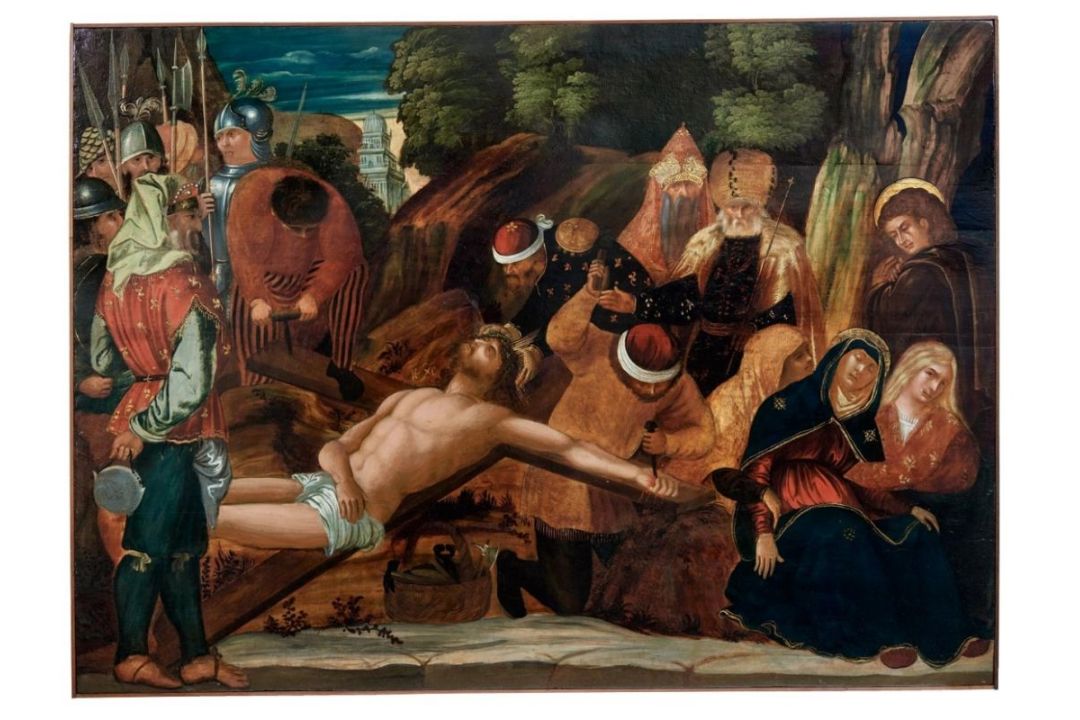 Jesus wird ans Kreuz genagelt
