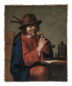 Flötenspieler in einer Schenke