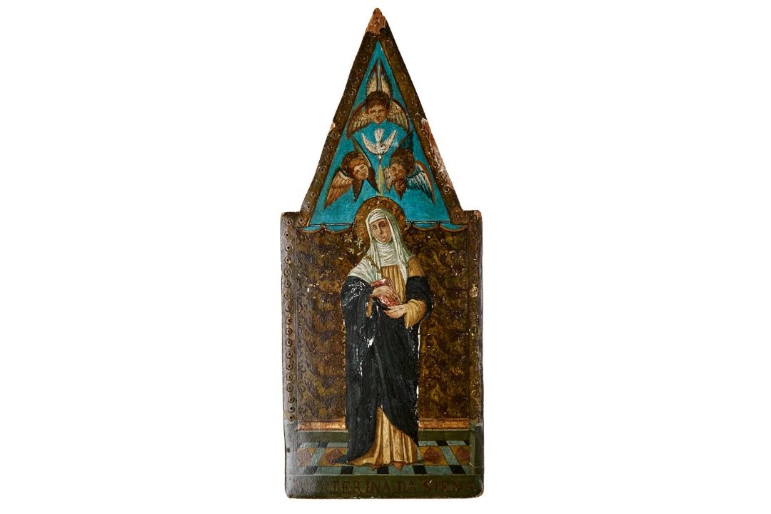 Kleines Andachtsbild mit der heiligen Katharina von Siena