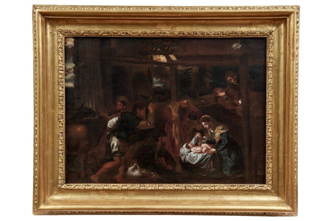 Anbetung des Jesuskindes durch die Hirten im Stall