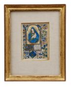 Blatt aus einem Stundenbuch mit Maria und dem Jesuskind