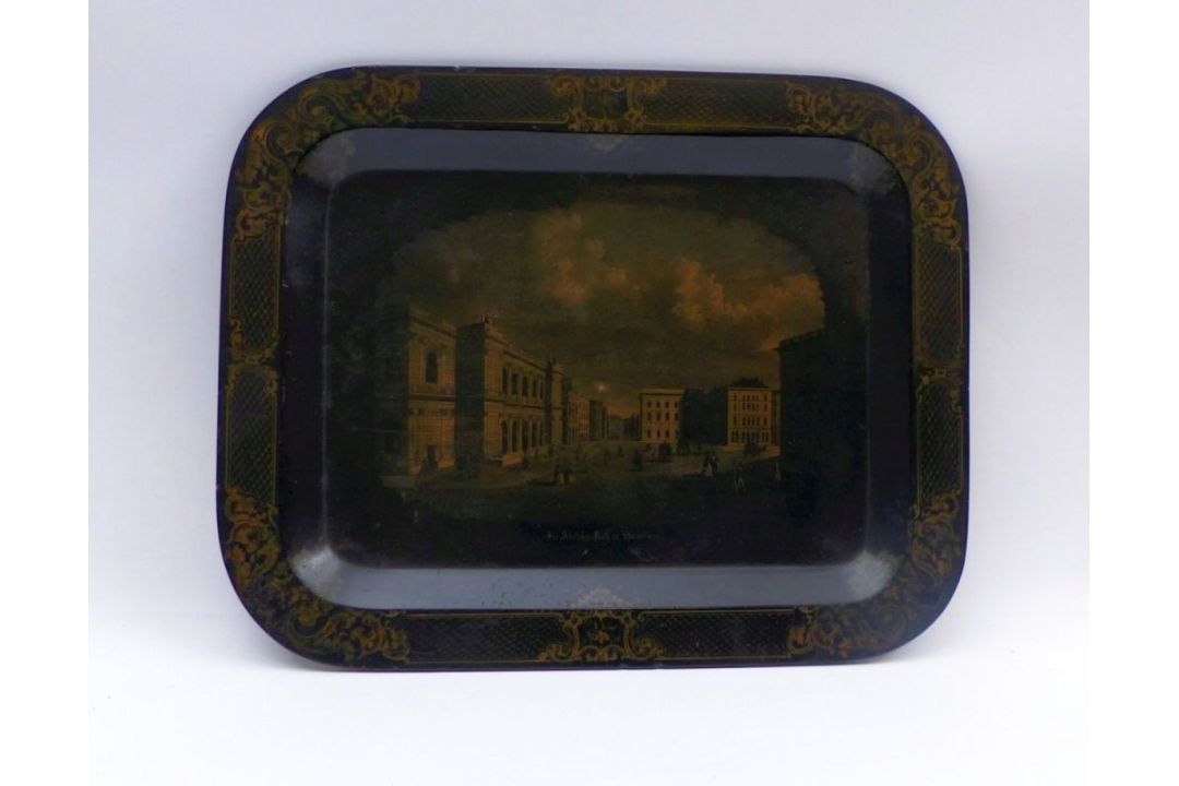 Tablett mit Ansicht der Hamburger Börse - Bild 1 aus 2