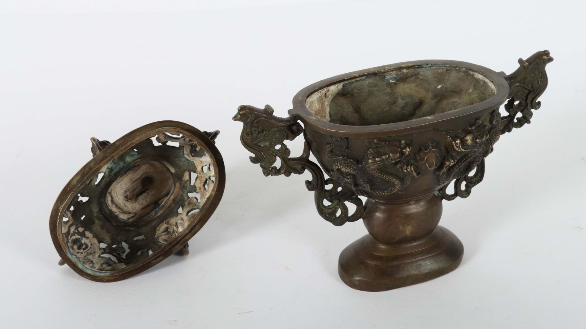 Räuchergefäß China, 20. Jh., Bronze, - Bild 3 aus 4