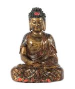 Buddha Shakyamuni nztl., Holz/farbig