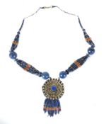 Lapislazuli-Collier wohl Afghanistan,