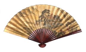 Dekorativer Fächer China, nztl., rot