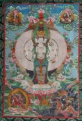 Thangka mit Buddha Avalokiteshvara
