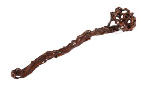 Zepter China, 20. Jh., Hartholz, wohl