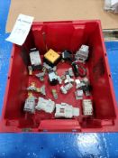 Tote of Miscellaneous Industrial MRO Parts including Allen-Bradley Components