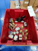 Tote of Various Electronic MRO Parts including Allen-Bradley Components