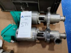 (2) Tri-Clover Air Actuated Valves