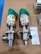 (2) Tri-Clover Air Actuated Valves