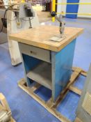 Wood Top Table with Drawer