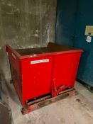 Red Self-Dumping Hopper 95 Cubic Feet