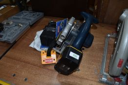 A Ryobi batter operated circular saw