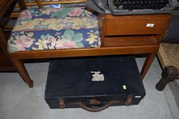 A vintage teak/sapele telephone seat