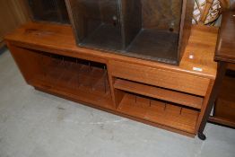 A vintage teak Hifi or TV stand, possibly G plan, or similar, with LP divisions to base, width