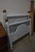 A 'shabby chic' bed frame, width approx. 138cm (4ft6in)