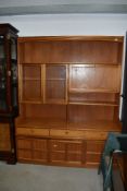 A Nathan teak wall unit, approx. width 153cm, height 195cm