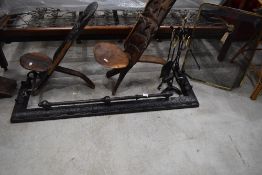 A cast fender, fire guard and companion set