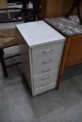 A set of metal filing drawers, height approx. 70cm, depth 41cm, top loose
