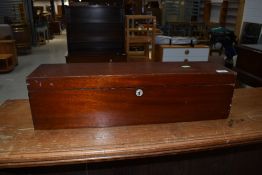 A Victorian mahogany box, bears internal label 'apples' mother of pearl escutcheon, dimensions