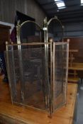 Two brass fireguards