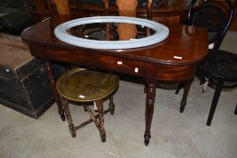 A 19th Century mahogany side table (formerly part of D end) on turned legs, width approx. 120cm