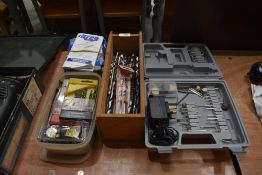 A selection of drill bits and similar jointing tool