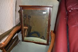 A vintage scumbled pine ex dressing table mirror, approx. 55 x 45cm