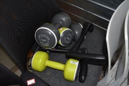 A selection of body sculpture dumbells, get fit for 2021