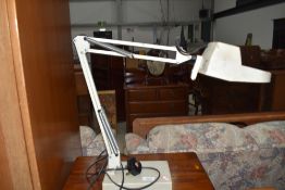 A vintage Luxa magnifying angle poise lamp