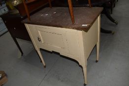 A traditional painted washstand with rouge marble top, approx. 75 x 43cm