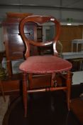 A Victorian stained and turned frame bedroom chair