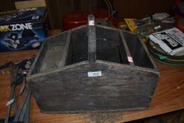 A vintage wooden garden trugg or tool carry box no wood worm found