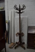 A traditional bentwood hat/coat stand, 8 branch, height approx. 210cm