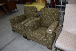 A pair of early 20th Century Art Deco style armchairs