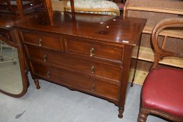 A late 19th/early 20th Century mahogany bedroom chest of two over two drawers, possibly converted