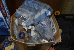 A selection of hardware fitments including vintage locks and door bolts