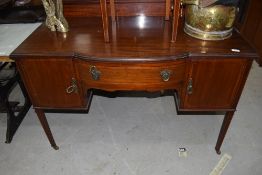 An Edwardian mahogany and inlaid dressing table, width approx. 120cm