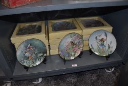Two sets of boxed ceramic display plates by Villeroy and Boch designed by Cicely Mary Barker