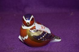 A Royal Crown Derby paperweight Chaffinch with gold stopper