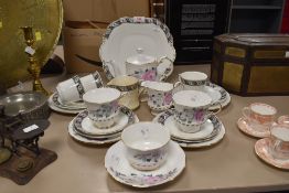 A selection of tea cups and saucers inc