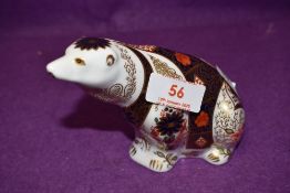 A Royal Crown Derby paperweight Old Imari Polar Bear with gold stopper