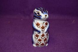 A Royal Crown Derby paperweight Chipmunk with gold stopper