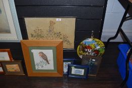 A collection of general pictures,frames and plaques.