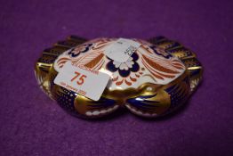 A Royal Crown Derby paperweight Crab, with silver stopper