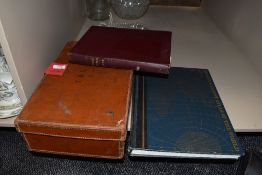 A vintage leather case initialled with S.B.L R, a copy of Woman's Pictorial dated 1926 and an