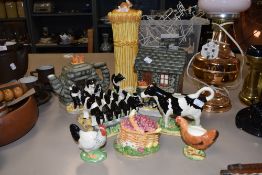 An assortment of James Herriots country kitchen items including egg cups,tea pot,toast rack,